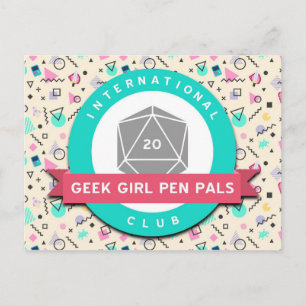 Carte postale du logo de Geek Girl Pen Pals