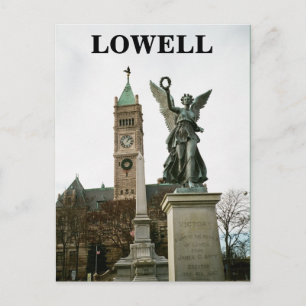 CARTE POSTALE DU LOWELL MASSACHUSETTS CITY HALL