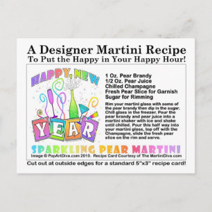 Carte postale du Martini à poires pétillantes du N
