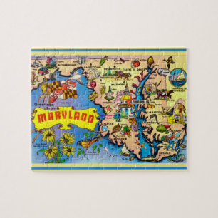 Carte postale du Maryland Jigsaw Puzzle