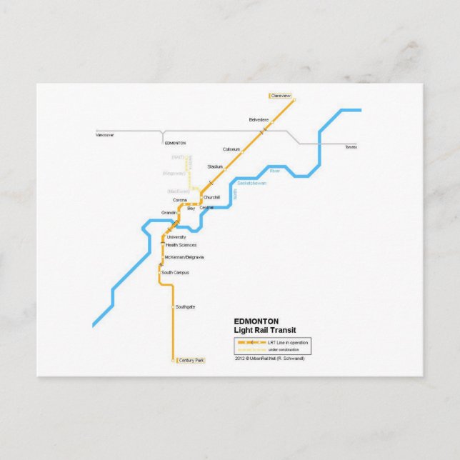 Carte postale du métro d'Edmonton (Devant)