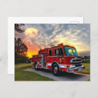 Carte postale du moteur d'incendie