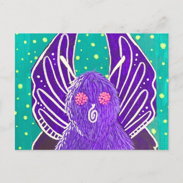 Carte postale du Mothman violet (Devant)
