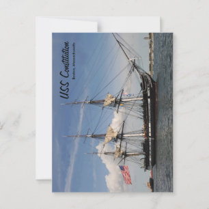 Carte postale du navire USS Constitution de Boston