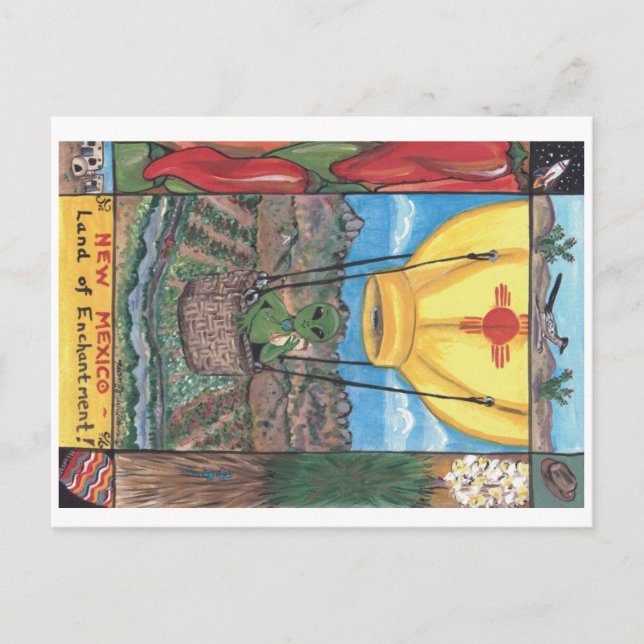 Carte postale du Nouveau-Mexique "Terre d'Enchante (Devant)