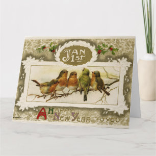 Carte postale du Nouvel An vintage