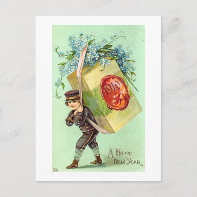 Carte postale du Nouvel An vintage (Devant)