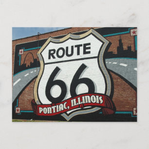 Carte postale du panneau Pontiac Illinois US Route
