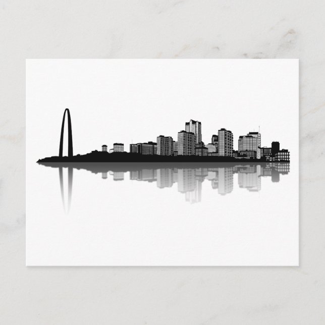 Carte postale du panorama de St. Louis (n/b) (Devant)
