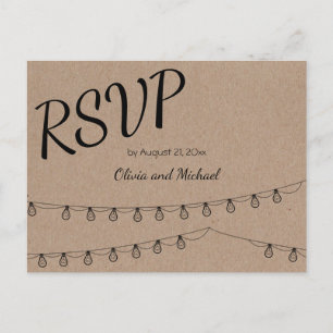 Carte postale du papier d'emballage RSVP pour