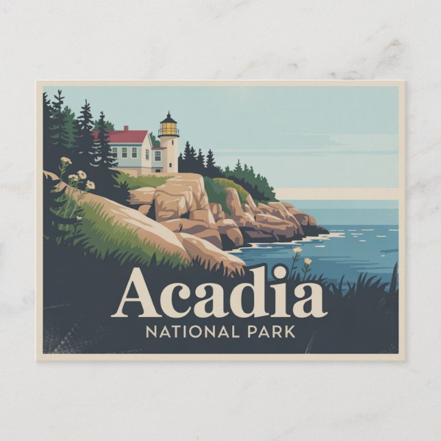 Carte postale du parc national Acadia Retro (Devant)