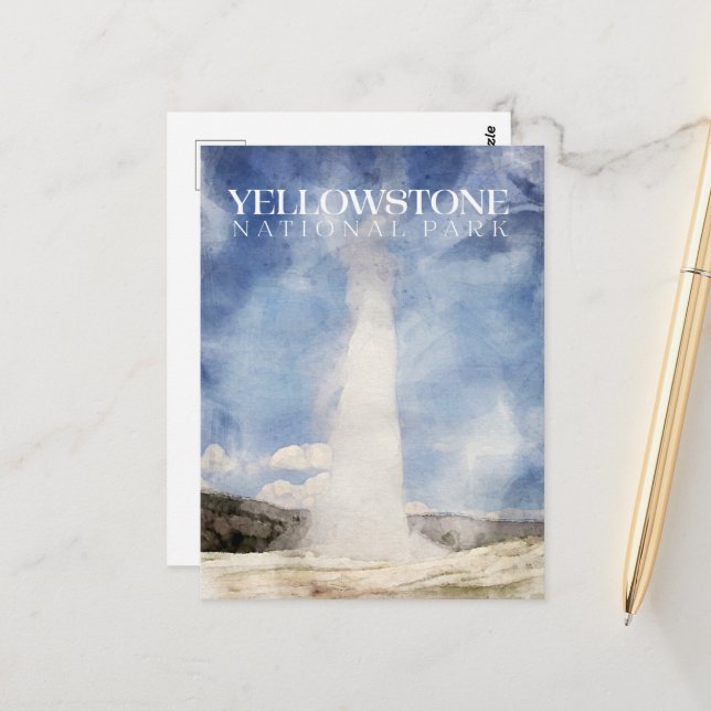 Carte postale du parc national de Yellowstone (Devant/Arrière en situation)