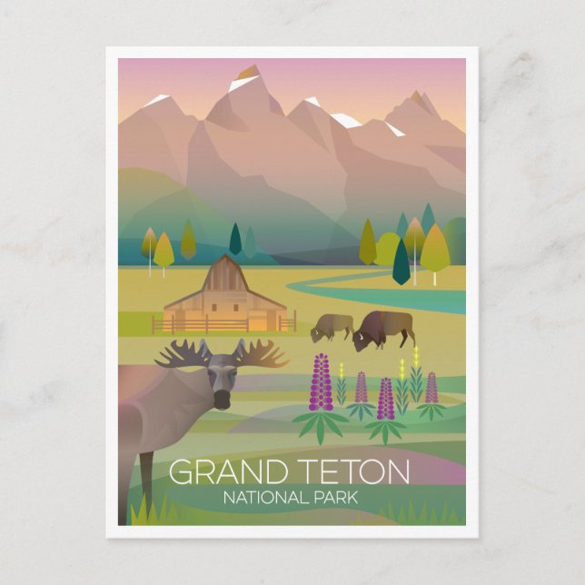 Carte postale du parc national du Grand Teton (Devant)