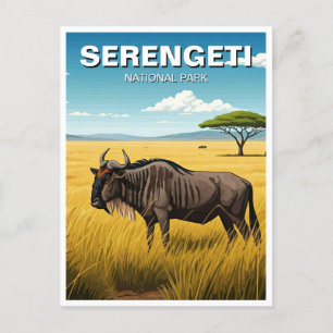 Carte postale du Parc national du Serengeti en Tan
