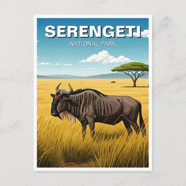 Carte postale du Parc national du Serengeti en Tan (Devant)