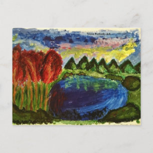 Carte postale du paysage acrylique