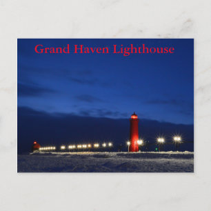 Carte postale du phare de Grand Haven
