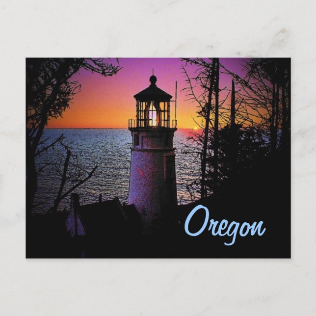 Carte postale du phare d'Oregon (Devant)