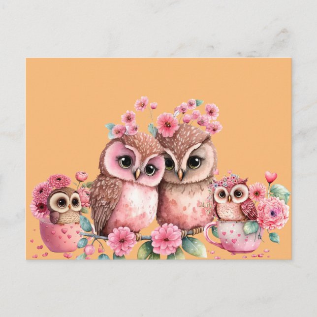 Carte postale du plus mignon hibou (Devant)