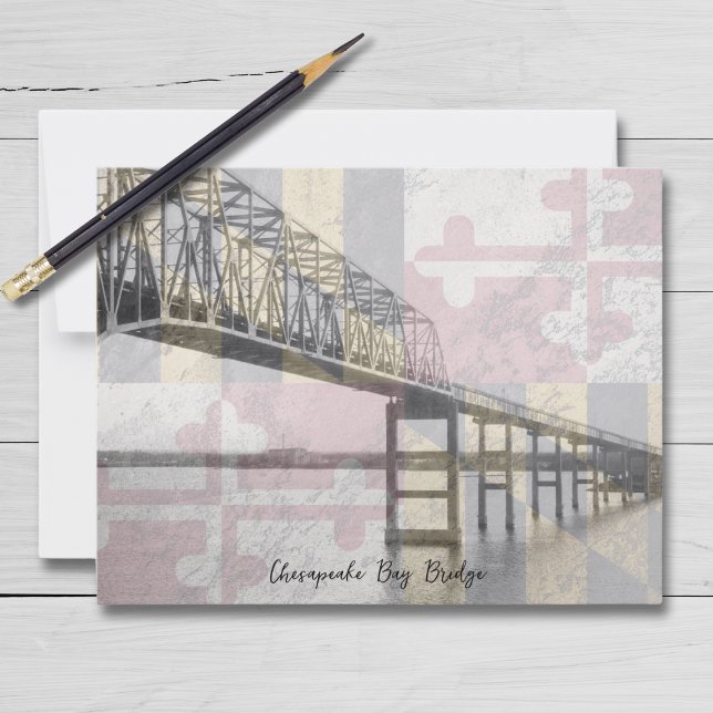 Carte postale du pont Chesapeake Bay du Maryland (Send your family and friends a special note on these personalized Maryland Bay Bridge Notecards!)