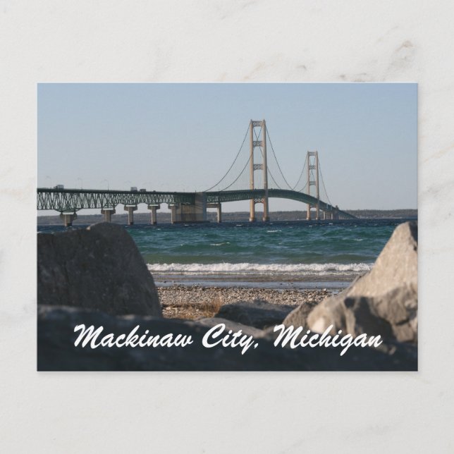 Carte postale du pont Mackinac (Devant)