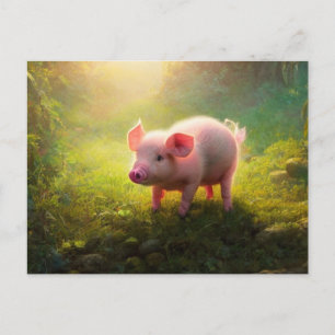 Carte postale du porcelet mignon