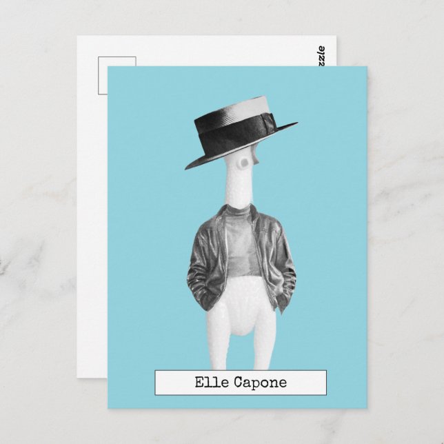 Carte postale du poulet en caoutchouc sympa (Devant / Derrière)