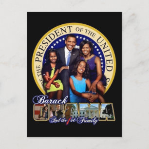 Carte postale du président Obama et de la première
