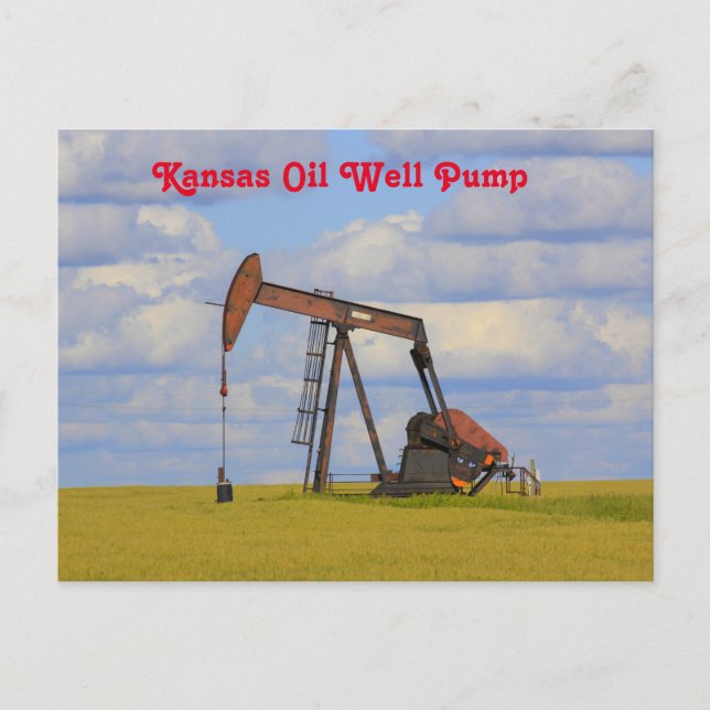 Carte postale du puits de pétrole Kansas (Devant)