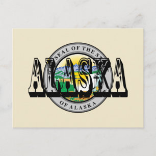 Carte postale du sceau d'état de l'Alaska