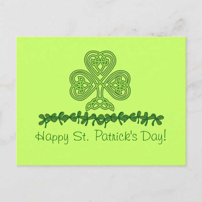 Carte postale du Shamrock celte St. Patrick's Day (Devant)
