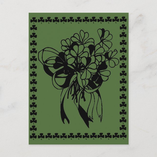Carte postale du Shamrock irlandais Bouquet St. Pa (Devant)