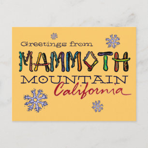 Carte postale du snowboard de Mammoth Mountain Cal