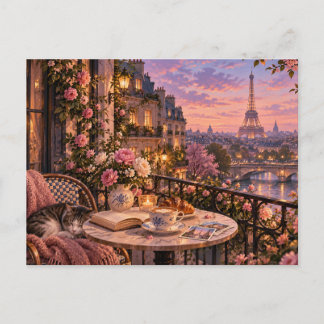 Carte postale du soir de la Tour Eiffel à Paris rê