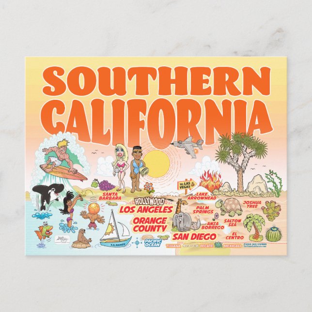 Carte postale du sud de la Californie (Devant)