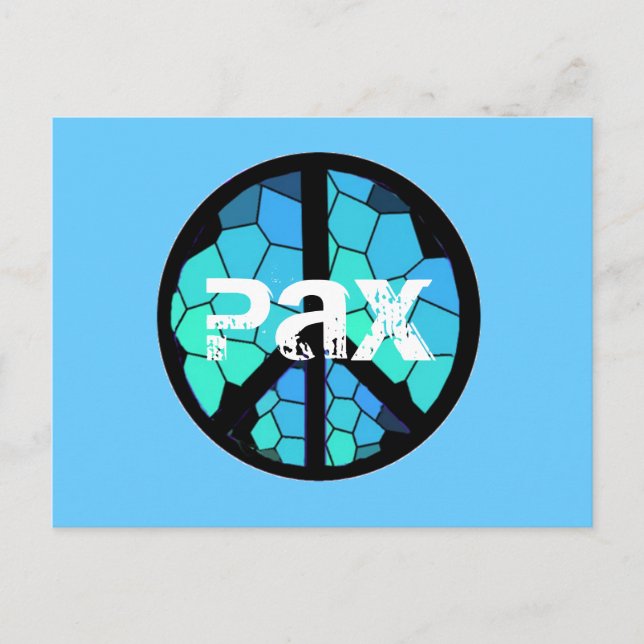Carte postale du symbole de paix Pax (Devant)