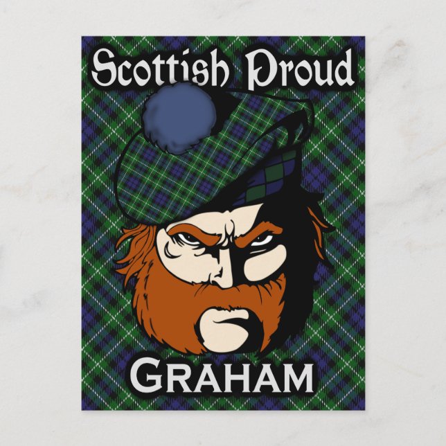 Carte postale du tartan du clan écossais Graham (Devant)
