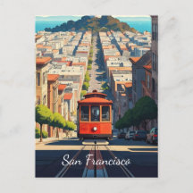 Carte postale du téléphérique de San Francisco