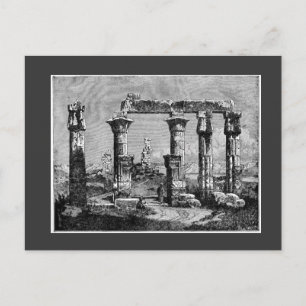 Carte postale du temple antique égyptien