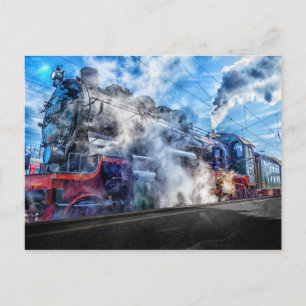 carte postale du train à vapeur
