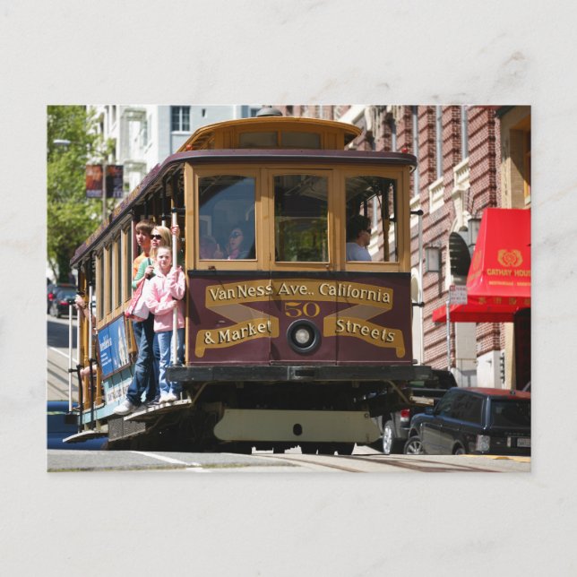 Carte postale du trolley de San Francisco Californ (Devant)