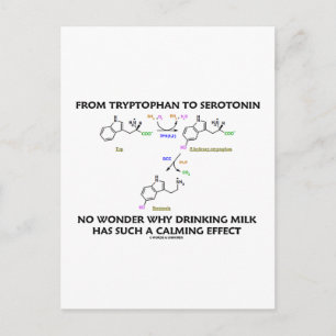 Carte Postale Du Tryptophane À La Serotonine (Humour De Chimie)