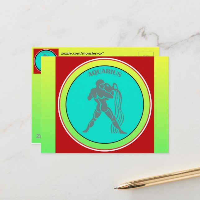 Carte postale du Verseau (Devant/Arrière en situation)