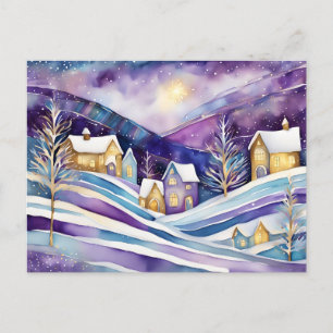 carte postale du village d'hiver