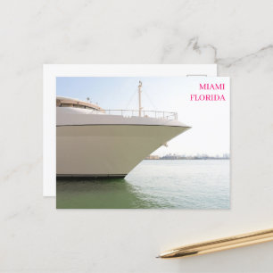 Carte postale du yacht de luxe blanc Ocean Miami F