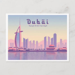 Carte Postale Dubaï Émirats arabes unis Burj Khalifa Pastel Desi