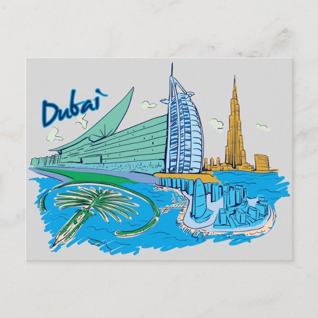 Carte Postale Dubaï, Emirats Arabes Unis Célèbre Ville (Devant)