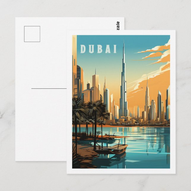 Carte Postale Dubaï Émirats Arabes Unis Lieu de voyage célèbre (Devant / Derrière)