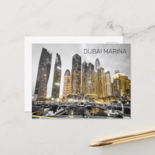 Carte Postale Dubai Marina City UAE Skyline Vintage Panorama