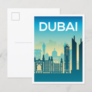 Carte Postale Dubaï Uni Émirats arabes unis Illustration de voya